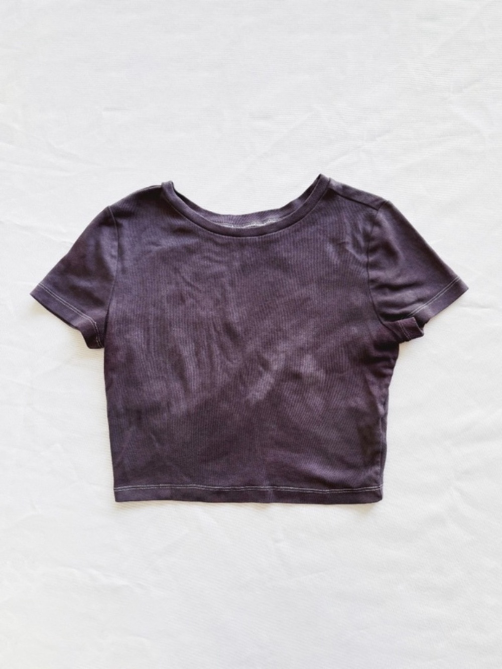 wild fable dark purple acid wash crop top